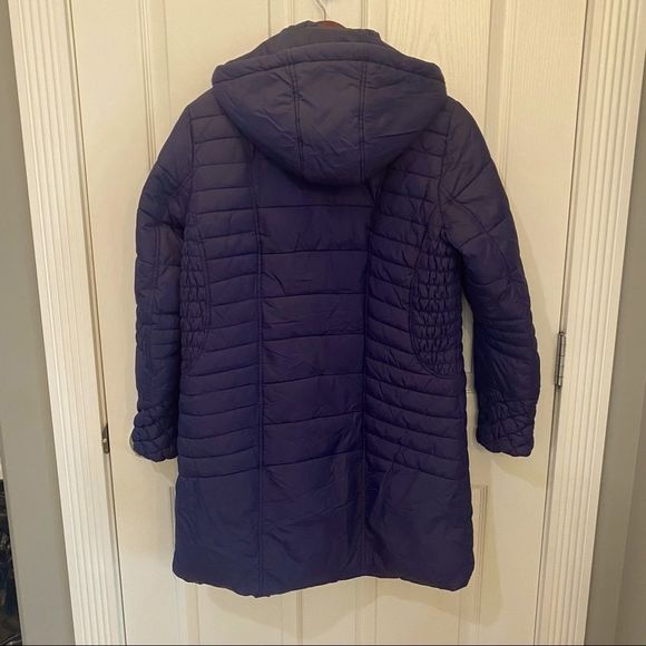 Cleo Women’s winter quilted puffer jacket mid length blue size medium - Picture 3 of 12
